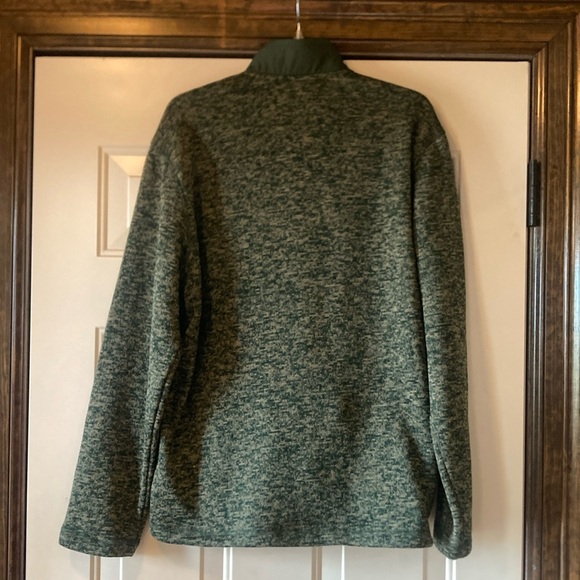 NWT Men's Medium Eddie Bauer Fleece Green Quarter Zip Classic Sweater (ABBA) - Picture 11 of 16